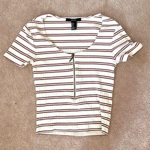 Zipper front crop top